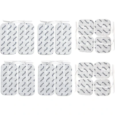 Abbildung von axion Elektrodenpads Mischset, passend zu Prorelax, Promed, 5x5cm 8 Stk., 10x5cm 2mm Steckanschluss, 16 St.,selbstklebende TENS EMS Elektroden für Geräte