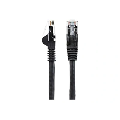 Abbildung von StarTech.com 2m Netzwerkkabel CAT6 LSZH(weniger Rauch, Halogenfrei) 10Gbit 650MHz 100W POE RJ45 U/UTP LAN Patch Kabel Schwarz, ETL Zertifizierung, 24AWG, Installationskabel (N6LPATCH2MBK)