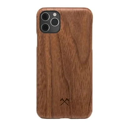 Abbildung von Woodcessories Bumper Case kompatibel mit iPhone 11 Pro Max Hülle Holz Walnuss