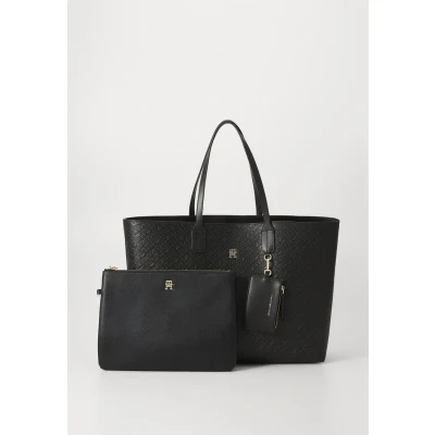 Abbildung von Tommy Hilfiger ICON TOTE MONO SET Shopping Bag, Damen, Größe: One Size, Black