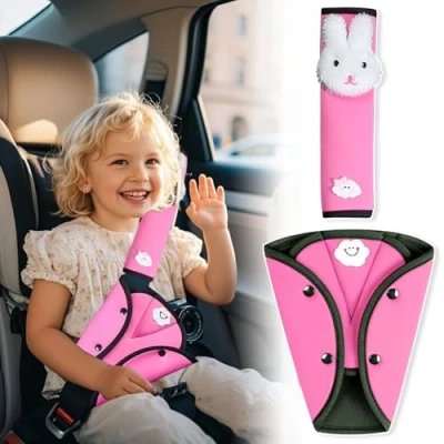 Abbildung von Kinder Auto Gurtpolster, Sicherheitsgurt Schulterpolster Set, Gurtkissen,Abnehmbar, Hochwertiges Gurtpolster für Mädchen und Jungen