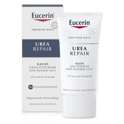 Abbildung von Eucerin Nachtcreme Urearepair 5%, Gesichtscreme FÜR Trockene HAUT Nachtpflege, Damen, Größe: 50 ml,