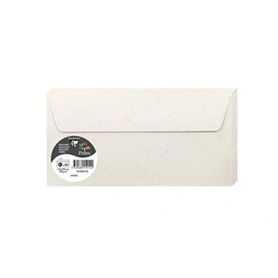 Abbildung von Clairefontaine 55012C Packung mit 20 Umschlägen Pollen, Format DL, 11x22cm, 100% Recycling Papier, 120g, ideal für Ihre Einladungen und Korrepondenz, Natura Weiß, 1 Pack