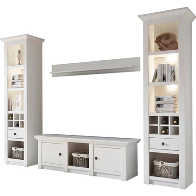 Abbildung von Home affaire Wohnwand &quot;California&quot;, (Set, 4 St.), bestehend aus 2 Standregale, Lowboard, Wandregal