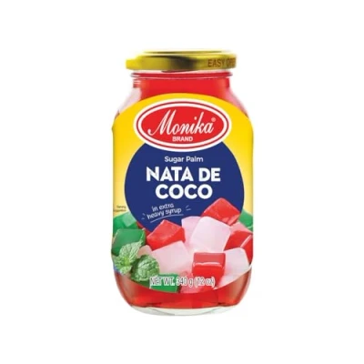 Abbildung von Nata de Coco Kokosnuss Gelee Stücke 340g ROT Monika