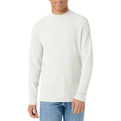 Abbildung von TOM TAILOR Herren Crewneck Strickpullover 1032286, 14341 Light Medium Grey Melange, L