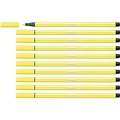Abbildung von Premium Filzstift STABILO Pen 68 10er Pack zitronengelb