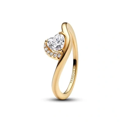 Abbildung von Pandora 163660C01 Damen Ring Welliges Herz Goldfarben