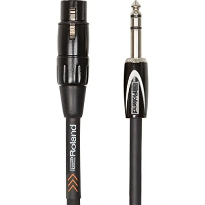 Abbildung von Roland Black Serie symmetrisches Verbindungskabel 6,3 mm TRS Klinke (männlich) auf XLR (weiblich), Länge: 3m RCC 10 TRXF