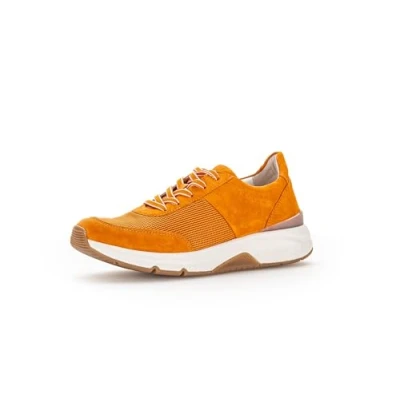 Abbildung von Gabor Damen Low Top Sneaker, Frauen Halbschuhe,Wechselfußbett,Laufschuhe,schnürschuhe,schnürer,Plateausohle,Mandarine,37 EU / 4 UK