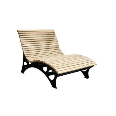 Abbildung von HOME DELUXE Doppelliege Wellenholzliege TAIGA, Komplettset, ergonomisch geformte Gartenliege, Waldsofa Waldliege