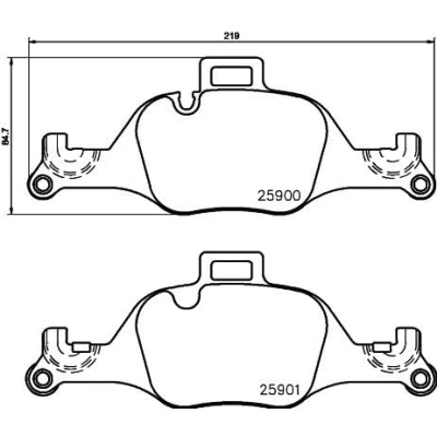 Abbildung von HELLA 8DB 355 036 531 Bremsbelagsatz für Verschleißwarnanzeiger vorbereitet mit Ausgleichsgewichten BMW: 5 Touring, Limousine, 3 Limousine