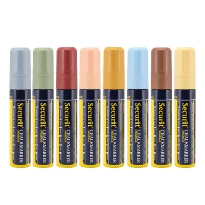 Abbildung von Securit Kreidestift Breit(7 15mm) sortiert Erdfarben (8er Set), weiß