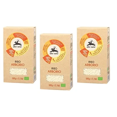 Abbildung von 6x Alce Nero Riso Arborio Biologico Bio Reis 100% Italienischer Ideal für Risottos und Desserts Vakuumverpackung 500g