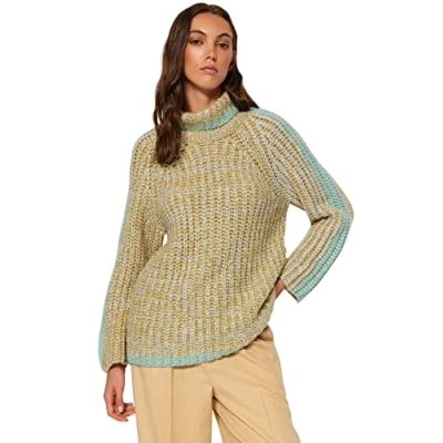 Abbildung von Trendyol Damen Regular fit Basic Turtleneck Knitwear Sweater Pullover, Mint, M