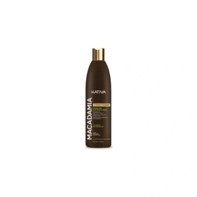 Abbildung von Kativa Macadamia Pflegende Spülung, 550 ml, feuchtigkeitsspendend, Geschmeidigkeit und Glanz, trockenes Haar, Haarspülung, Omega 3 6 Vitamin D