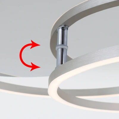 Abbildung von Briloner Leuchten LED Deckenleuchte 3228 018, Dimmfunktion, mehrere Helligkeitsstufen, 402, fest verbaut, Warmweiß, Memoryfunktion, in Stufen dimmbar, schwenkbar, aluminium, Warmweiß