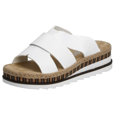 Abbildung von Rieker Pantolette flach, Damen, Größe: 36, Weiss Schuhe