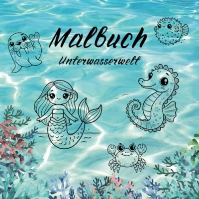 Abbildung von Malbuch ab 3 Jahre Entdecke die Unterwasserwelt und lasse Sie aufleben