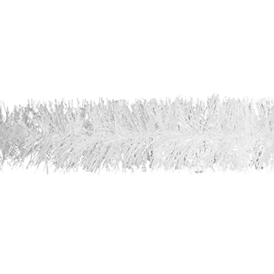 Abbildung von Creativery Weihnachtsgirlande Lametta 8cm x 2m Weihnachtsbaum Baumgirlande klar weiß