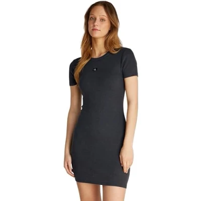 Abbildung von Calvin Klein Jeans Washed Dress Jerseykleid, Damen, Größe: XS, black