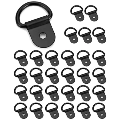 Abbildung von QWORK® 30 Stück D Ringe Aufbauring Zurröse aus Eisen Last 100KG für Ladungssicherung in PKWs Kajak und Anhängern