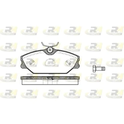 Abbildung von ROADHOUSE 2208.00 Bremsbelagsatz Vorderachse mit Schrauben, Klebefolie Zubehör, Feder RENAULT: CLIO 2, Scénic 1, MEGANE 1