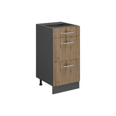 Abbildung von Vicco Küchenunterschrank R Line, Artisan Eiche/Anthrazit, 40 cm mit Schubladen, ohne Arbeitsplatte