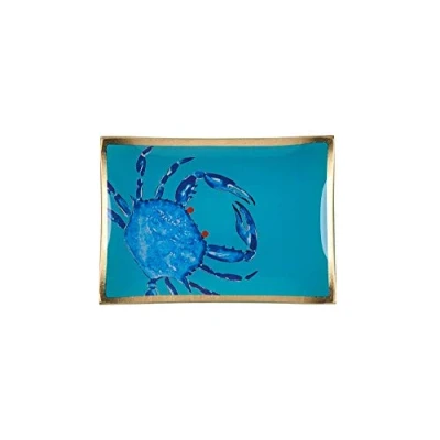 Abbildung von Gift Company Love Plates, Glasteller M, Cote D&#039;Azur, Krabbe, türkis/blau, 10x0,8x14,2cm