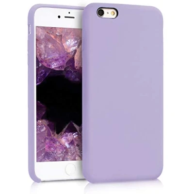 Abbildung von kwmobile Hülle kompatibel mit Apple iPhone 6 Plus / 6S Silikon Handy Case Handyhülle weiche Oberfläche kabelloses Laden Lavendel