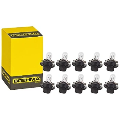 Abbildung von 10x BREHMA BX8.4d Schwarz 12V 1,2W Instrumentenbeleuchtung