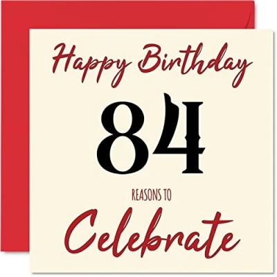 Abbildung von Lustige Geburtstagskarte zum 84. Geburtstag für Männer und Frau Gründe zu Happy Birthday Karte Papa Mama Großvater Opa Oma Onkel Tante, 145 mm x Grußkarten,