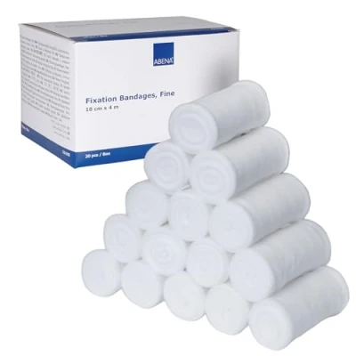 Abbildung von ABENA Mullbinden 10cm x 4m, 20 Stück Verbandsmaterial, Fein, elastische Binde, latexfreie Bandage