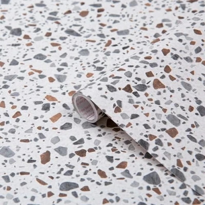 Abbildung von d c fix Möbel Klebefolie Terrazzo Marmor Optik 45 cm x 2 m Möbelfolie selbstklebende Deko Folie Küchenfolie Küchen Schrank Tisch Fensterbank Küchenfronten Bad Granit Stein Flakes Muster