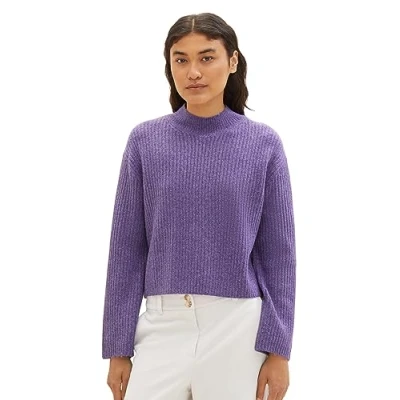 Abbildung von TOM Tailor Denim MOCK NECK Strickpullover, Damen, Größe: XL, Lilac melange