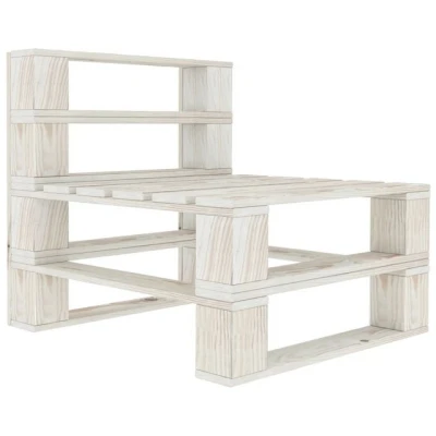 Abbildung von vidaXL Gartenbank Outdoor Mittelsofa Paletten Holz Weiß (1 St)