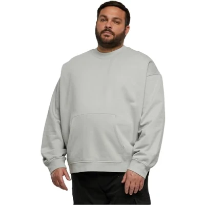Abbildung von Urban Classics BOXY Pocket CREW Sweatshirt, Herren, Größe: 5XL, Lightasphalt