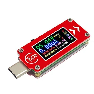Abbildung von ARCELI Typ C USB 3.0 Tester Messgerät Strommessgerät 3.7 30 V 0 4A Multimeter Voltmeter Strommesser Power Meter Multifunktions Anzeige Kapazität Arbeitszeit Detektor