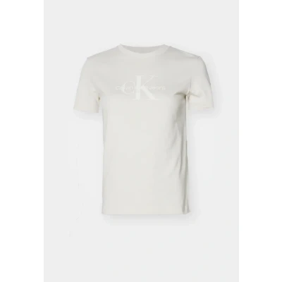 Abbildung von Calvin Klein Jeans Glossy Monologo Regular TEE Tshirt print, Damen, Größe: XS, Moonbeam