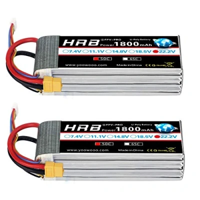 Abbildung von HRB 2pcs 6S LiPo Akku 1800mAh 50C 22.2V Batterie der Klasse A+ mit XT60 für RC Hubschrauber Flugzeug Autos LKW Buggy Truggy Multicopter Drones