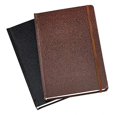 Abbildung von Amazon Basics Shagreen Tagebuch, 2 Stück, Schwarz/Braun