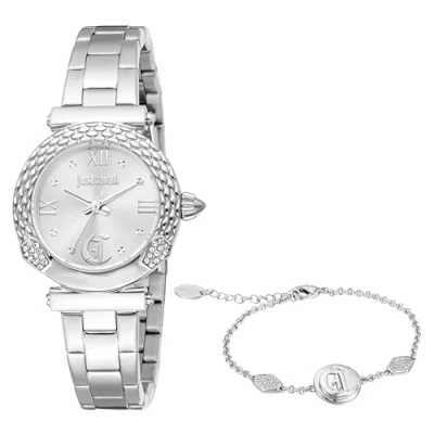 Abbildung von Just Cavalli Damen Analog Quarz Uhr mit Edelstahl Armband JC1L332M0045