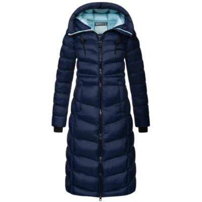 Abbildung von Geographical Norway Winter Jacke Parka Steppjacke Steppmantel Wintermantel Lange Mantel, Farbe:Navy, Größe:XL (42)