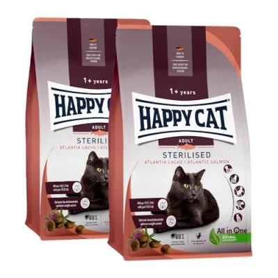 Abbildung von Happy Cat Sterilised Adult Atlantik Lachs M Trockenfutter für sterilisierte Katzen und Kater 2X 4 kg