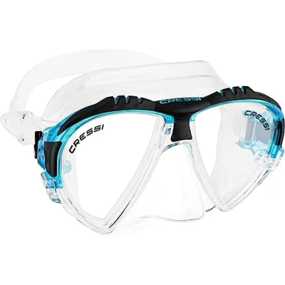 Abbildung von cressi Matrix Tauchen Schnorcheln Maske, Transparente/Aquamarin, Einheitsgröße