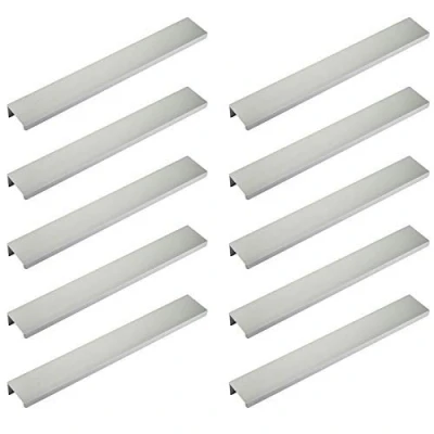Abbildung von SOTECH 10 Stück Möbelgriffe Blankett Jane 280 mm Chrom matt BA 3 x 80 Schrankgriffe zur Montage an der Frontinnenseite inkl. Befestigungsschrauben