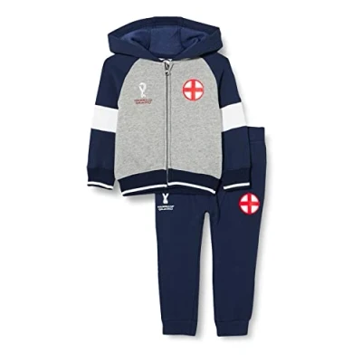 Abbildung von FIFA Unisex Baby Offizieller World Cup 2022 Kinderanzug England, Marineblau/Grau/Weiß, 12 Monate