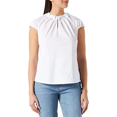 Abbildung von comma Kurzarm Bluse, Damen, Größe: 40, Weiß