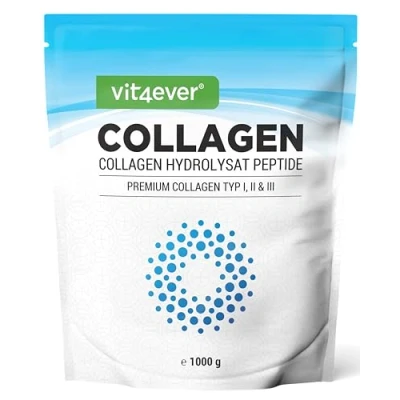 Abbildung von Collagen Pulver 1000 g 100% bioaktives Kollagen Hydrolysat Peptide Typ 1, 2 &amp; 3 Geschmacksneutral Ohne Zusatzstoffe
