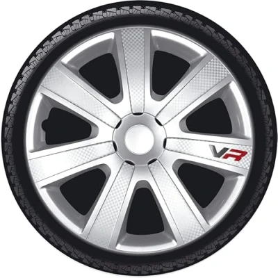 Abbildung von All4You Radzierblenden VR Carbon Silver 14&quot; Zoll Radkappen Radblenden 4 St?ck Silber